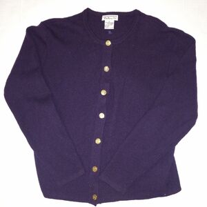 Talbots Purple 100% Wool Cardigan (L)